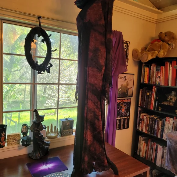 Gothic Burgundy and Black Dress - Picture 8 of 11